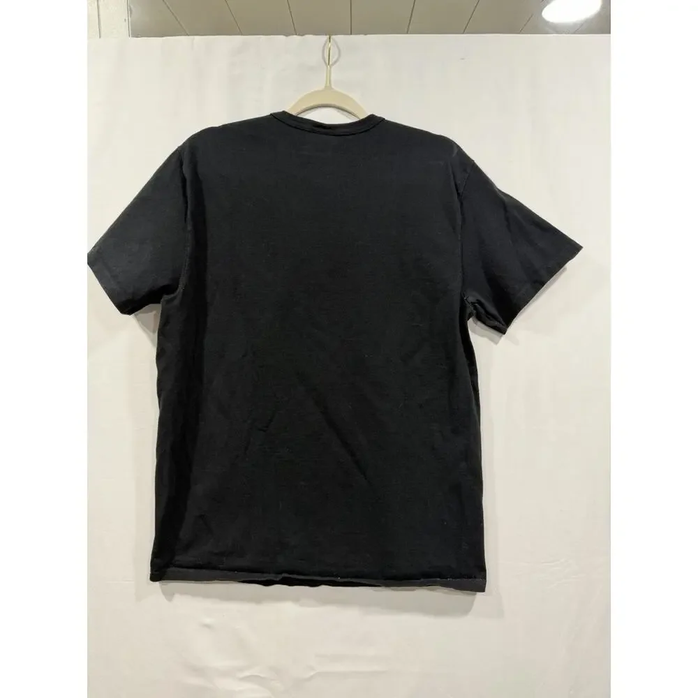 VTG Champion T Shirt L Black Script Logo Y2K Men's Short Sleeve Athletic Tee - Picture 2 of 7
